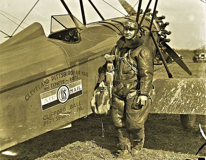 Clifford Ball Airmail Plane & Pilot, Ca. Late 1920s (Source: LOC)