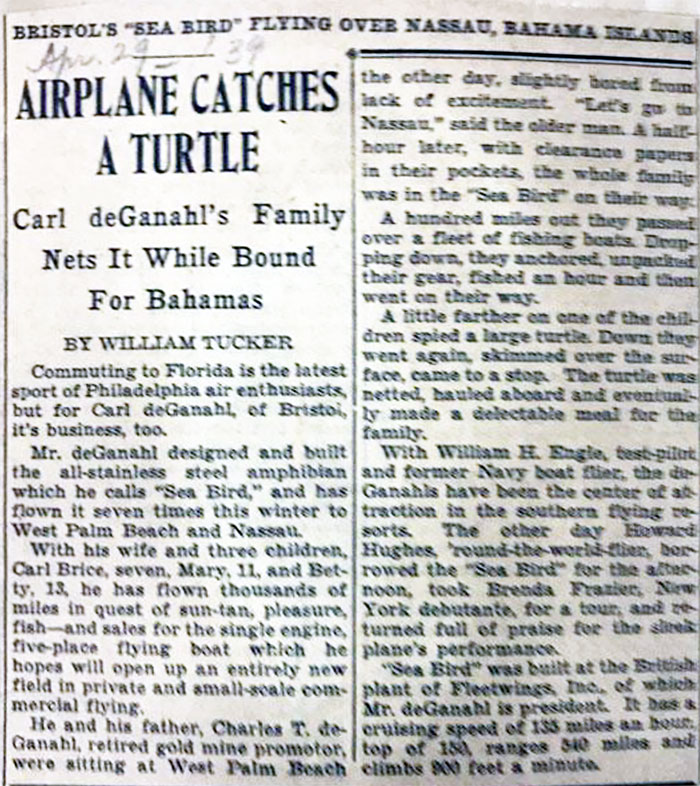 News Article, April 29, 1939 (Source: Engle Family) 