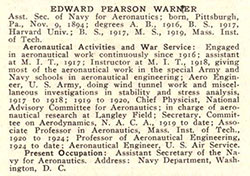 E.P. Warner Biographical Sketch, 1928 (Source: Link) 