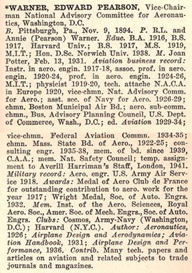 E.P. Warner Biographical Sketch, 1942 (Source: Link) 